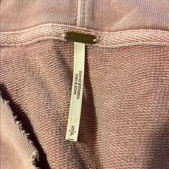 FREE PEOPLE Pink Hooded Tunic with Textured Details - Picture 2 of 5